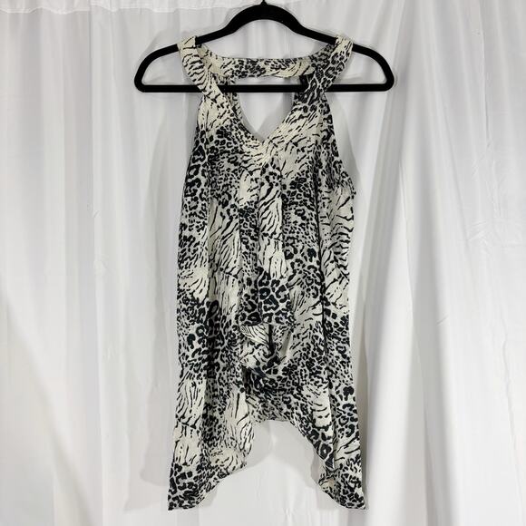 Sioni Women’s Tank Size M | Animal Print V-Neck Top with Back Cutout - Picture 1 of 6